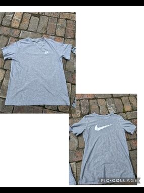Nike Boy's T-Shirt Bundle. Grey Dri-fit &Grey The Nike Club Tee XL Swoosh